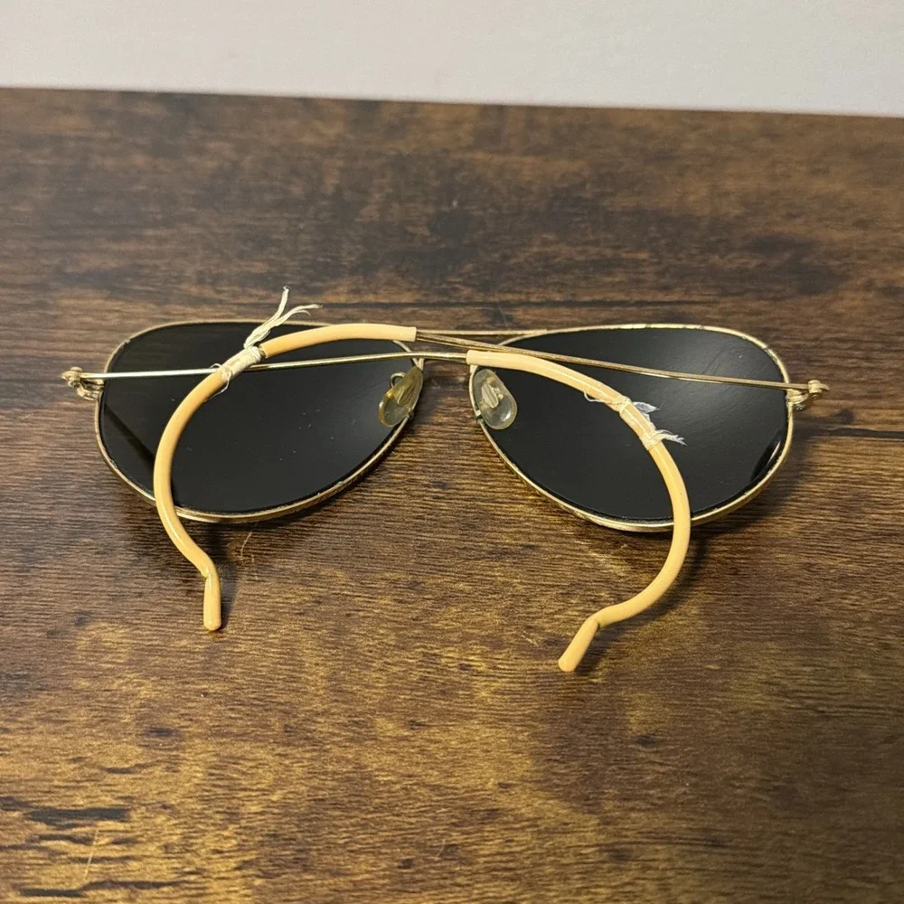 VTG 1970's 62mm B&L‎ RAY-BAN USA w/Wire Frames & Ear Hooks, Teardrop Style HTF!